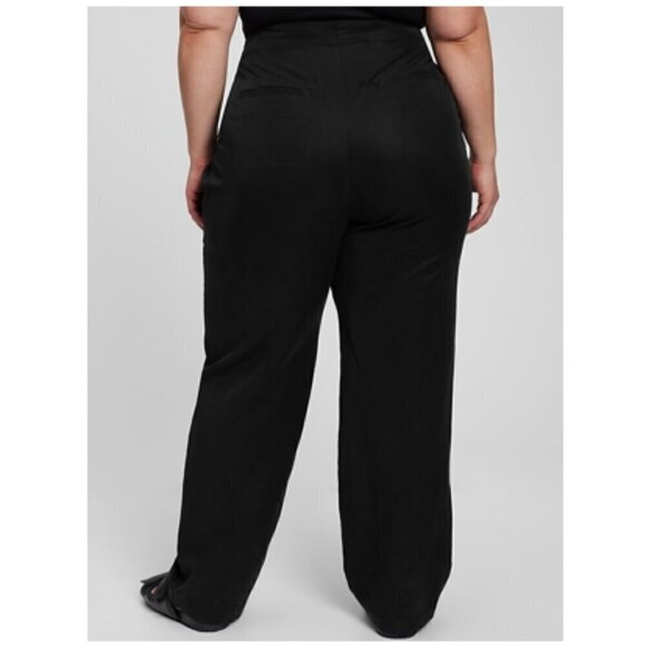 GAP Softsuit Tencel High Rise Pleated Wide Leg Black Pants Size 14 RT$90 #404698 - Picture 6 of 11
